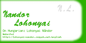 nandor lohonyai business card